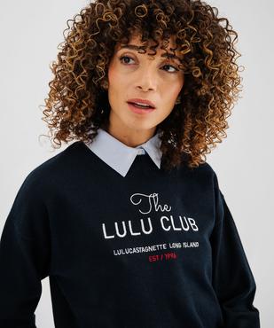 Pull effet 2-en-1 avec détails chemise femme - LuluCastagnette vue4 - LULUCASTAGNETTE - GEMO