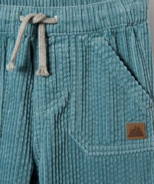 Pantalon bébé garçon en velours côtelé à taille élastiquée vue2 - GEMO(BEBE DEBT) - GEMO