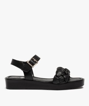 Sandales femme à semelle épaisse dessus cuir uni vue1 - GEMO (CASUAL) - GEMO