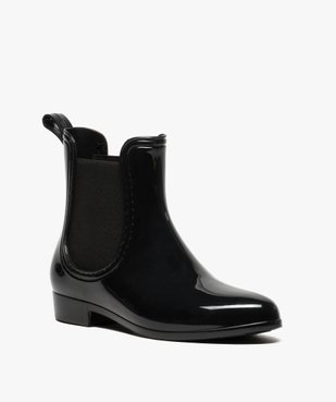 Bottes de pluie unies noires style chelsea boots vue2 - GEMO (EQUIPT) - GEMO