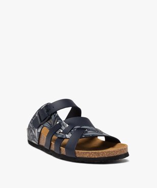 Mules femme à talon plat et brides multiples imprimées vue2 - GEMO 4G FEMME - GEMO