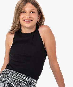 Débardeur fille ado côtelé en coton stretch vue1 - GEMO (JUNIOR) - GEMO
