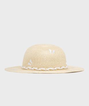 Chapeau de paille à motifs papillons brodés fille vue1 - GEMO (ACCESS) - GEMO
