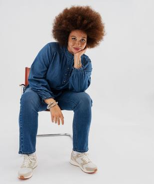 Blouse en coton aspect denim femme grande taille vue4 - GEMO 4G GT - GEMO