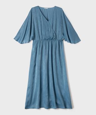 Robe longue en voile satiné à encolure cache-cœur femme grande taille vue5 - GEMO (G TAILLE) - GEMO