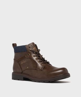 Boots à lacets et zip avec col moelleux en jean  homme - Lee Cooper vue3 - LEE COOPER - GEMO