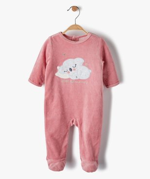 Pyjama bébé fille en velours avec motif koala vue1 - GEMO(BB COUCHE) - GEMO