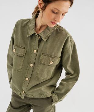 Veste en jean coloré large et courte femme vue6 - GEMO 4G FEMME - GEMO