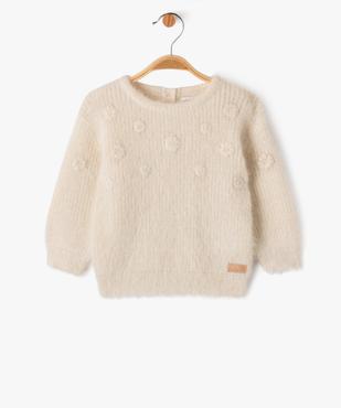 Pull en maille douillette avec broderies bébé fille - LuluCastagnette vue1 - LULUCASTAGNETTE - GEMO