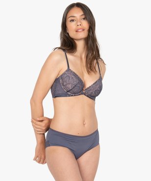 Culotte femme en dentelle et brides côtés vue3 - GEMO(HOMWR FEM) - GEMO