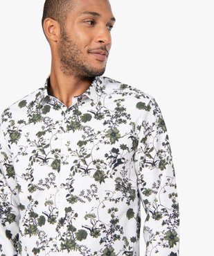 Chemise homme fleurie à manches longues repassage facile vue6 - GEMO (HOMME) - GEMO