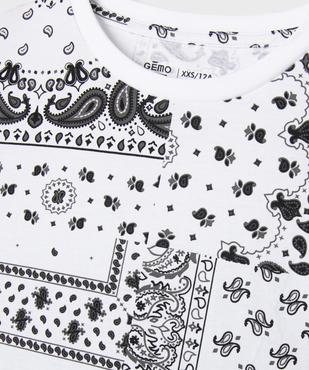 Tee-shirt manches courtes à motifs cachemire garçon vue2 - GEMO 4G GARCON - GEMO