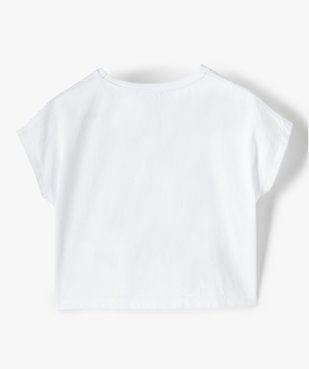 Tee-shirt court fille avec motif scintillant sur l’avant vue3 - GEMO (ENFANT) - GEMO