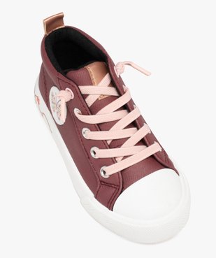 Baskets fille montantes déperlantes pailletée à lacets élastiques vue5 - GEMO (ENFANT) - GEMO