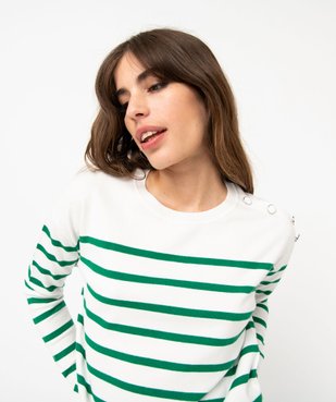 Pull rayé en maille fine avec col rond femme vue5 - GEMO 4G FEMME - GEMO