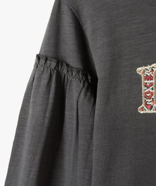 Tee-shirt fille avec inscription brodée sur le buste— LuluCastagnette vue3 - LULUCASTAGNETTE - GEMO