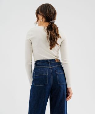 Tee-shirt manches longues avec col boutonné femme - LuluCastagnette vue4 - LULUCASTAGNETTE - GEMO