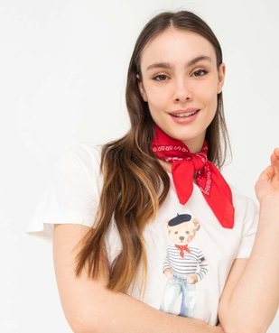 Tee-shirt femme avec motif sur le buste - LuluCastagnette vue2 - LULUCASTAGNETTE - GEMO