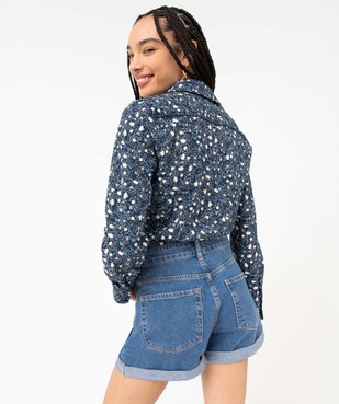 Chemise femme à motifs fleuris avec manches retroussables vue3 - GEMO(FEMME PAP) - GEMO
