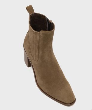 Boots à talon dessus cuir suédé femme - Tanéo vue5 - TANEO - GEMO