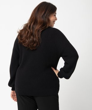 Pull femme grande taille avec décolleté V en dentelle vue3 - GEMO (G TAILLE) - GEMO