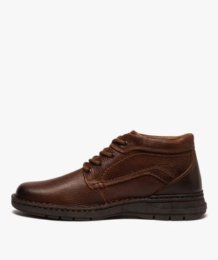 Boots homme à lacets dessus cuir uni vue3 - Nikesneakers (CASUAL) - Nikesneakers