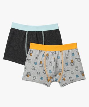 Boxers garçon uni et motif monstres avec coton bio (lot de 2) vue1 - GEMO 4G GARCON - GEMO