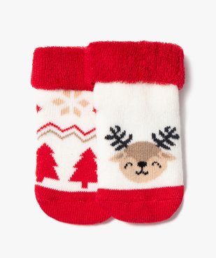 Chaussettes de Noël en maille bouclette douillette bébé (lot de 2) vue1 - GEMO 4G BEBE - GEMO
