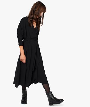 Robe femme à manches longues avec ceinture vue2 - GEMO(FEMME PAP) - GEMO