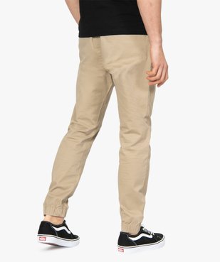 Pantalon homme en toile avec taille et bas élastiqué vue3 - GEMO (HOMME) - GEMO
