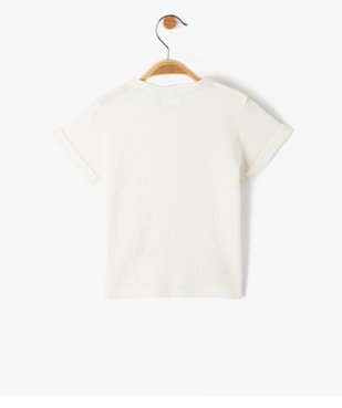 Tee-shirt bébé garçon à col tunisien en nid d'abeille vue4 - GEMO(BEBE DEBT) - GEMO