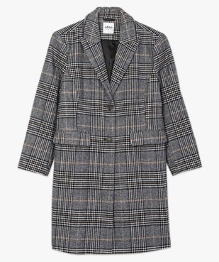 Manteau femme mi-long à carreaux vue4 - GEMO (G TAILLE) - GEMO