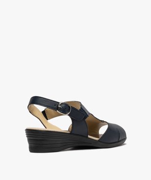 Sandales femme confort en cuir avec petit talon vue4 - GEMO (CONFORT) - GEMO