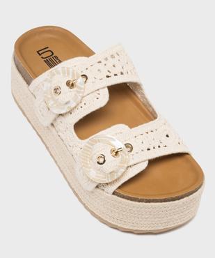 Mules à double bride façon macramé sur semelle plateforme femme - 5 Miles vue5 - 5 MILES - GEMO