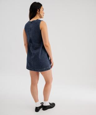 Robe en jean forme chasuble femme - LuluCastagnette vue2 - LULU CASTAGNETTE G4G D - GEMO