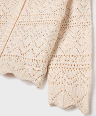 Gilet en maille ajourée fille - LuluCastagnette vue3 - LULUCASTAGNETTE - GEMO