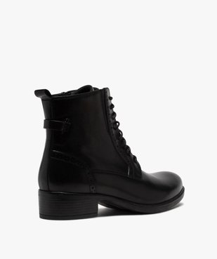 Boots femme à talon plat style derbies à lacets et zip vue4 - GEMO (CASUAL) - GEMO