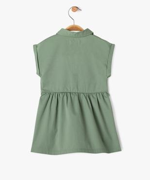 Robe chemise à manches courtes en toile de coton bébé fille vue3 - GEMO 4G BEBE - GEMO