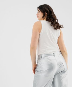 Débardeur femme grande taille uni en coton extensible vue8 - GEMO 4G GT - GEMO