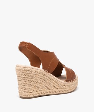 Sandales femme à talon compensé en corde unies à enfiler vue5 - GEMO(URBAIN) - GEMO
