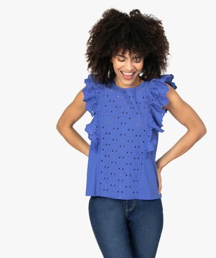 Tee-shirt femme bi-matières ajouré sur l’avant vue1 - Nikesneakers(FEMME PAP) - Nikesneakers