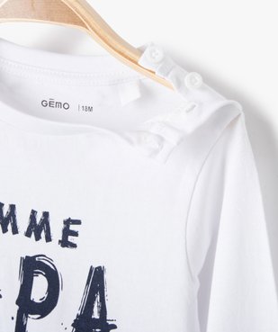 Tee-shirt à manches longues et message humoristique bébé garçon vue2 - GEMO(BEBE DEBT) - GEMO