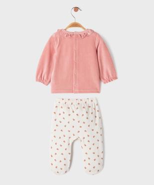 Pyjama 2 pièces en velours bébé fille - LuluCastagnette vue4 - LULU CASTAGNETTE G4G D - GEMO