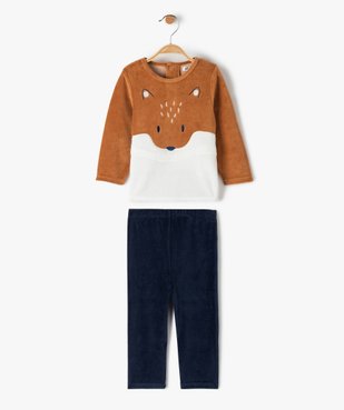 Pyjama bébé 2 pièces motif renard en velours doux vue1 - GEMO(BB COUCHE) - GEMO