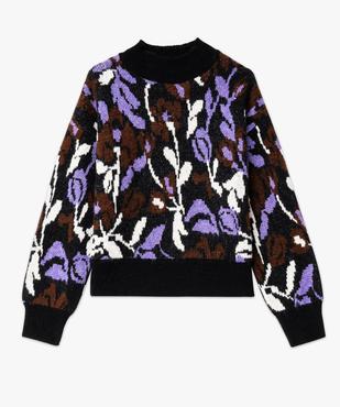 Pull court en jacquard fleuri femme vue4 - GEMO(FEMME PAP) - GEMO