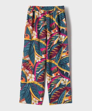 Pantalon large en viscose imprimée fille vue3 - GEMO 4G FILLE - GEMO