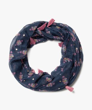 Foulard fille snood à cœur pailletés et pompons vue1 - GEMO C4G FILLE - GEMO