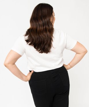 Tee-shirt à manches courtes avec motif pailleté femme grande taille vue3 - GEMO (G TAILLE) - GEMO
