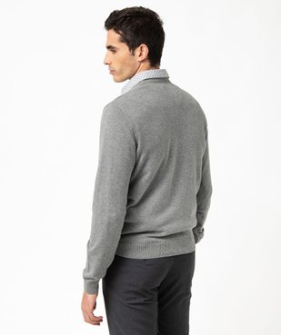 Pull fin à col V en coton homme vue3 - GEMO 4G HOMME - GEMO
