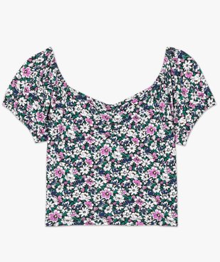 Haut de pyjama femme à motifs fleuris – LuluCastagnette vue4 - LULUCASTAGNETTE - GEMO